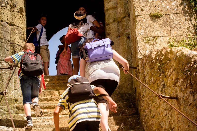 Picture representation of castle related activities suitable for KS2 school residential trips