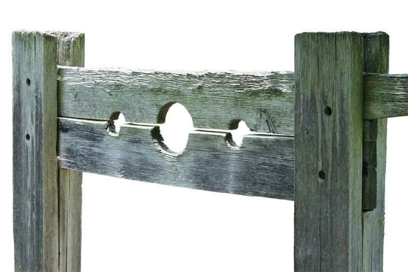 Picture of a set of medieval stocks